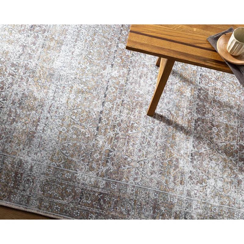 Our PNW Home x Livabliss Our PNW Home x Livabliss Machine Washable Oriental Boho Dark Brown Cream Area Rug