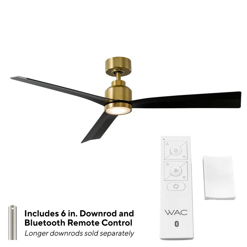 52" Smart Home Compatible 3 Blade Smart Ceiling Fan with Remote