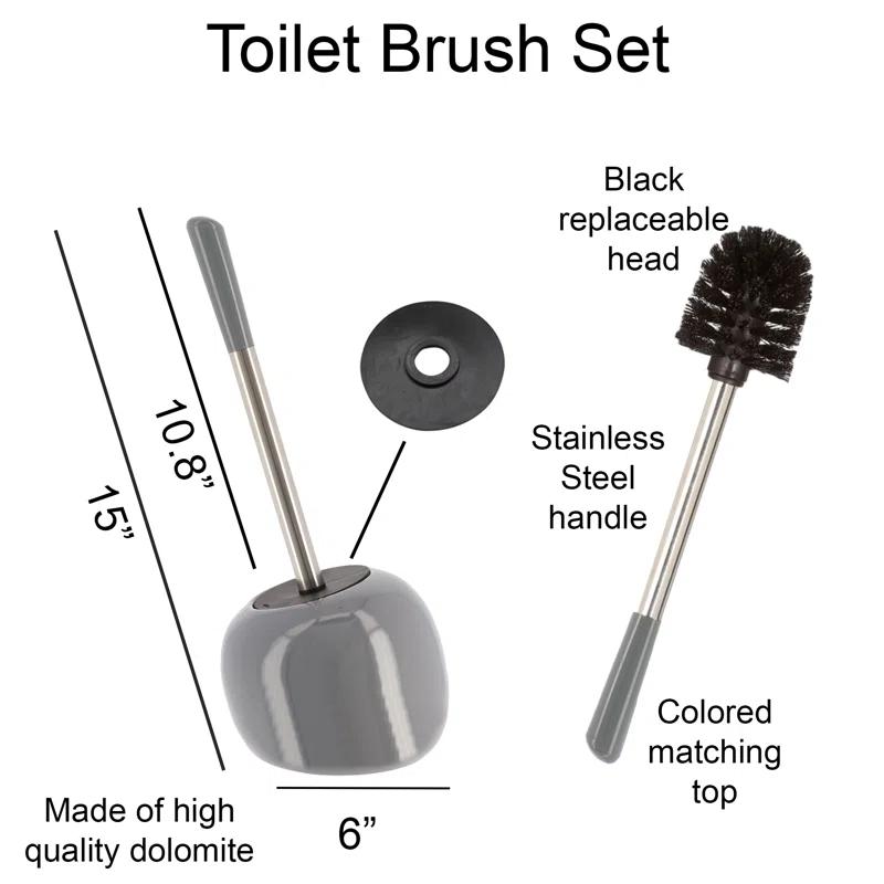 Evideco Evideco Pise Stone Toilet Brush And Holder