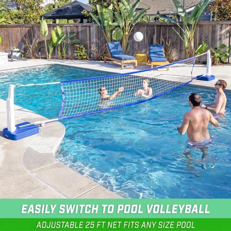GoSports GoSports Splash Hoop 2-in-1 Pool Basketball Hoop & Volleyball Net Game Set