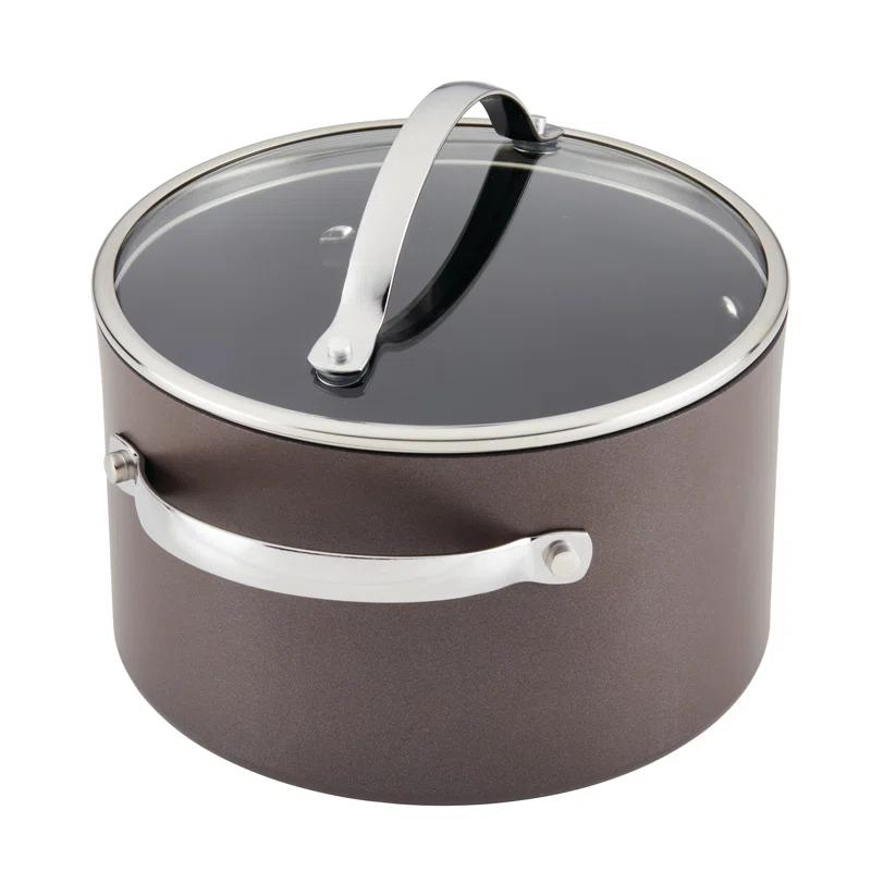 Ayesha Curry Ayesha Curry Professional Hard Anodized Collection Nonstick Stockpot Saucepot with Lid, Charcoal
