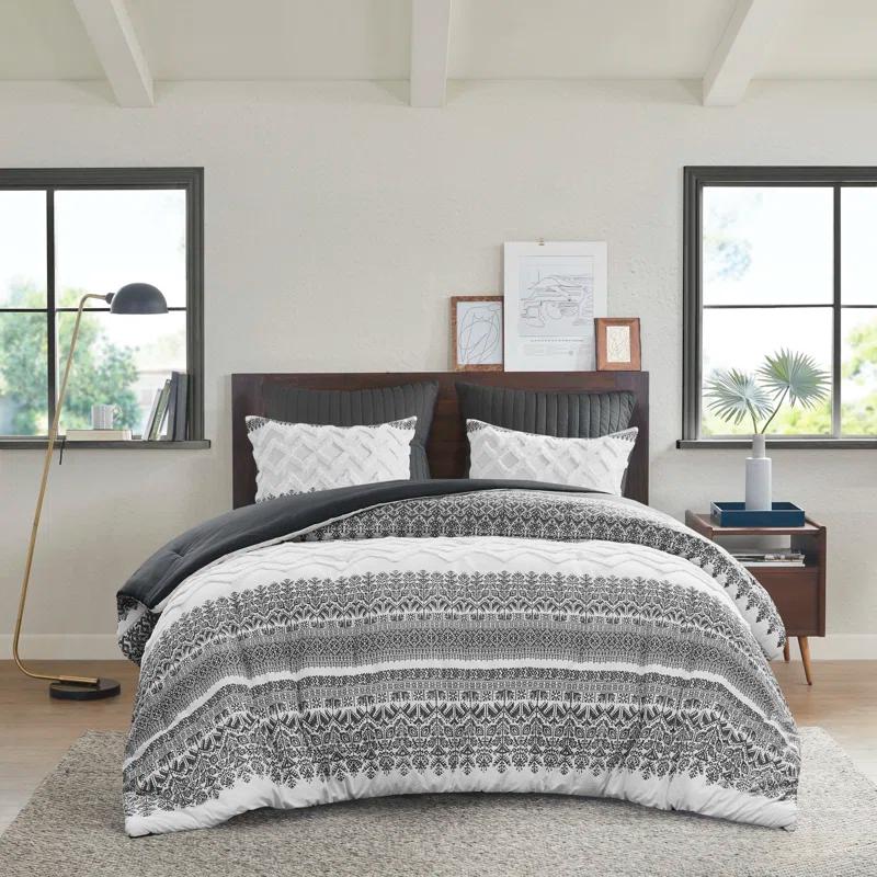 Mila 3 Piece Cotton Comforter Set with Chenille Tufting