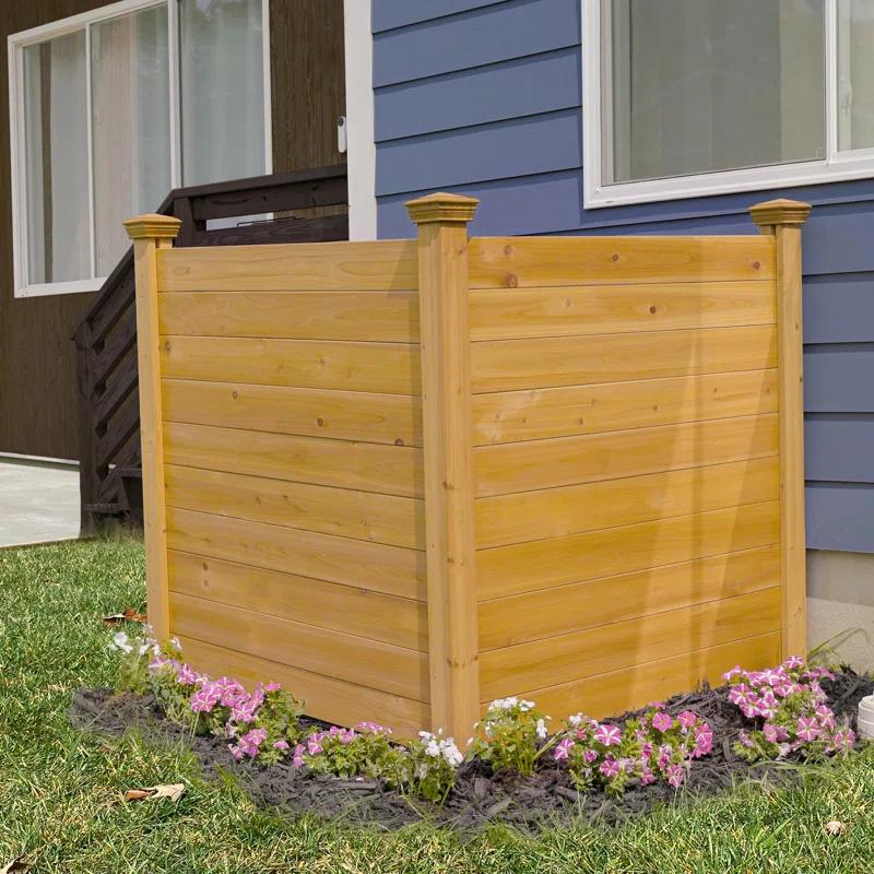 4ft H x 4ft W (2 Panels) No Dig Enclo Premium Wood Privacy Screen, Ideal Outdoor Privacy Wall, Pool Equipment Enclosure, Cedar Privacy Fence, Trash Can Enclosures, Air Conditioner Fence, EC18029
