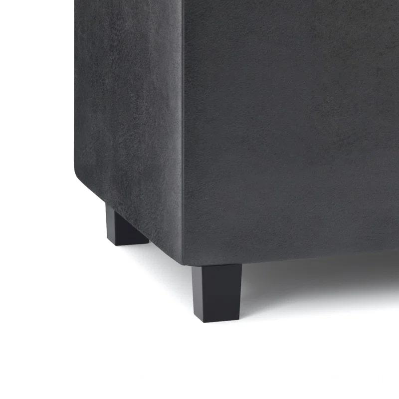 Simpli Home Cosmopolitan Faux Leather Ottoman