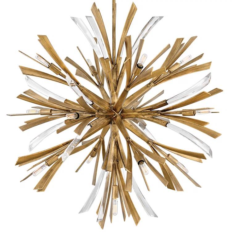 Fredrick Ramond Fr40905 Vida 13 Light 42" High Abstract Chandelier - Gold