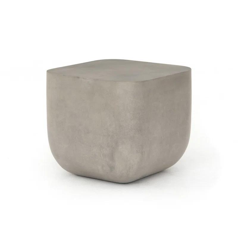 Gray Concrete Square End Table