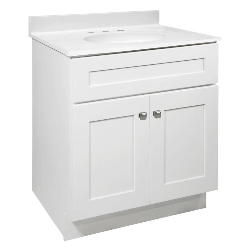 Design House Brookings 30 Inch Bathroom Vanity, Ready to Assemble, Solid Wood, Sherwin Williams – Design House, 587089
