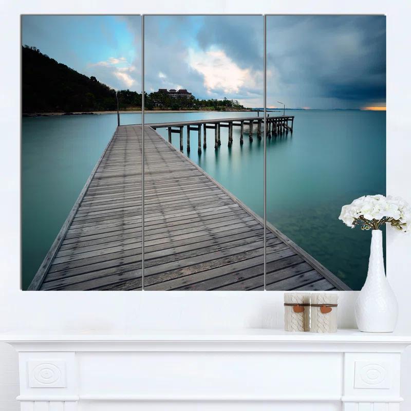 " Wooden Bridge To Calm Ocean " 3 - Pieces