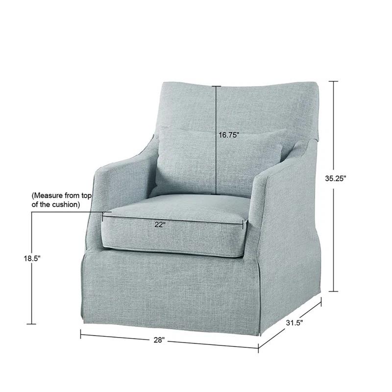 Martha Stewart London 360°Swivel Armchair with Lumbar Pillow