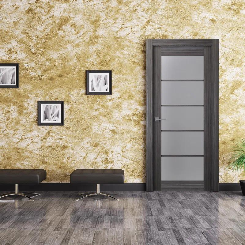 Palladio 5 Lite DIY-Friednly Manufactured Wood and Glass Single Prehung Interior Door