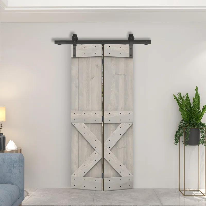 Calhome 84'' Solid Wood Barn Doors Painted