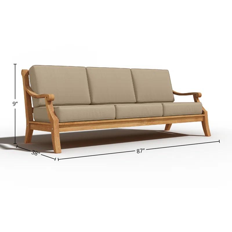 Curated Maison Adrien 4-Piece Teak Outdoor Patio Deep Seating Set with Sunbrella Cushions