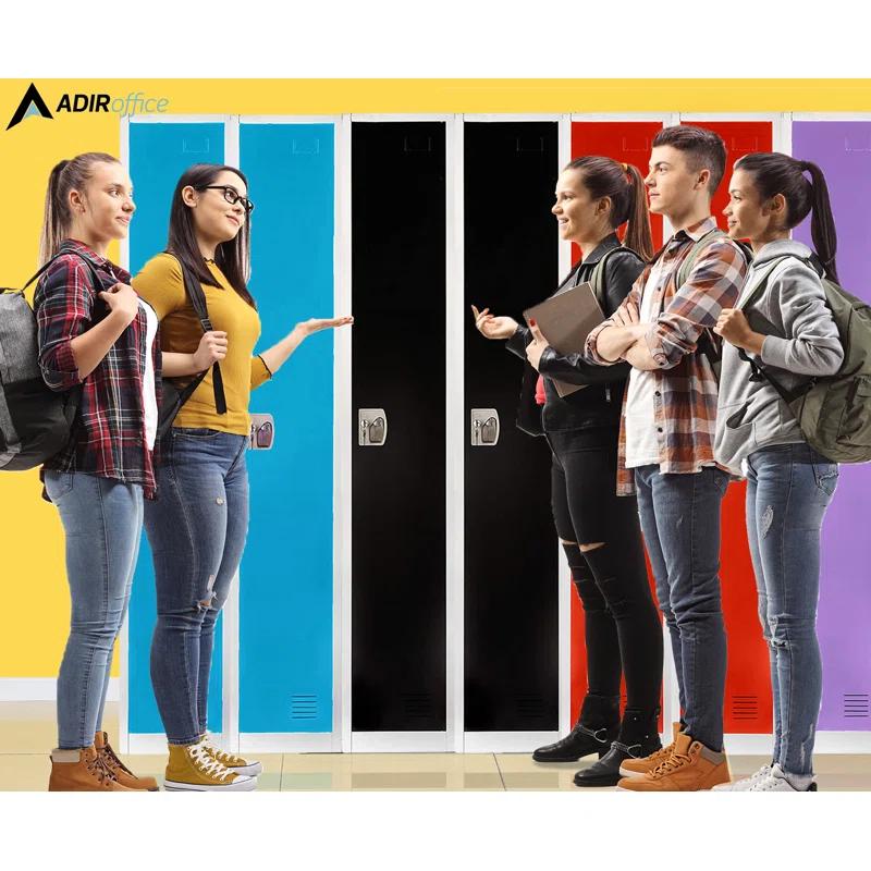 AdirOffice 12'' Wide Steel 1-Tier School and Gym Locker (Set of 2)