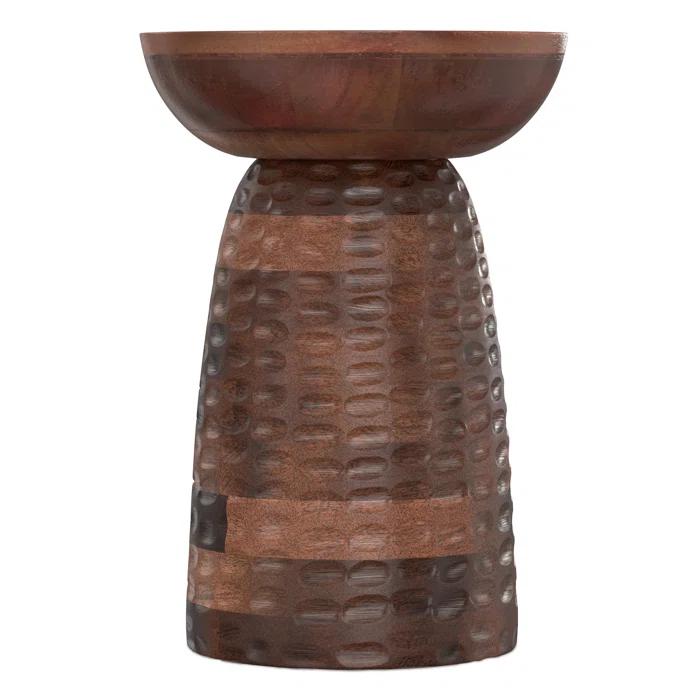 Dakota Fields Solid Mango Wood Contemporary Accent Table with Textured Finish, Fully Assembled