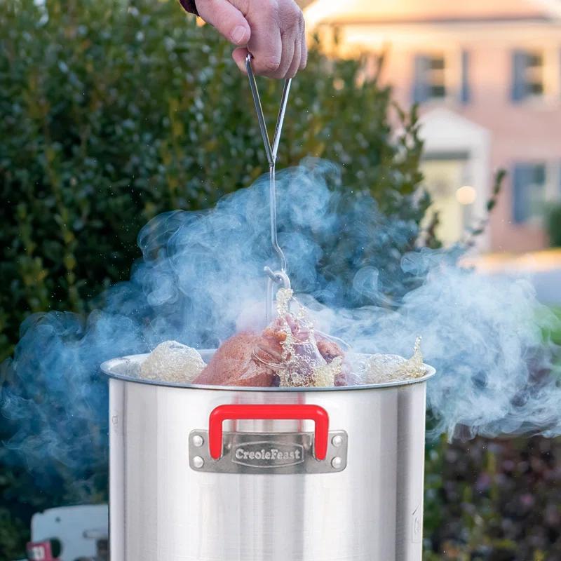 Creole Feast Creole Feast Premium Aluminum 30 Qt. Turkey Fryer And 10 Qt. Fish Fryer Boiler Steamer Set
