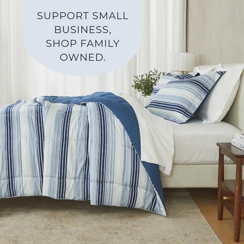 FreshFolds Reversible Microfiber Comforter Set with Shams