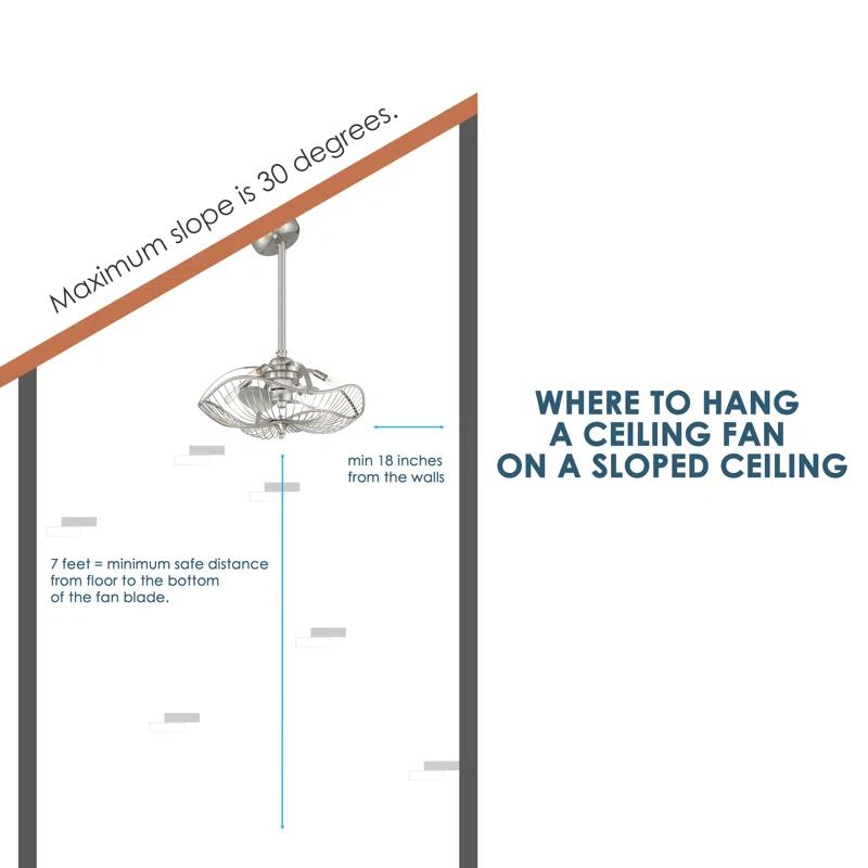 House of Hampton® 22" Akoni 3 - Blade Ceiling Fan with Light Kit Included