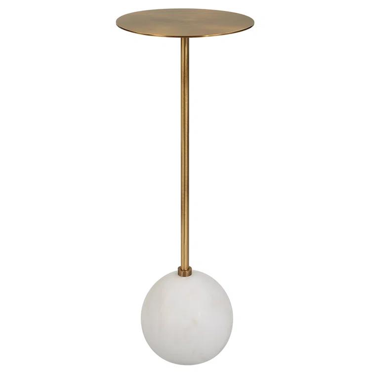 Uttermost Gimlet 8 1/2" Wide Brass Round Drink Table