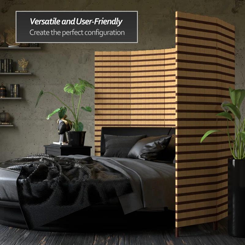Oriental Furniture 6 ft. Tall Two Tone Natural Fiber Room Divider