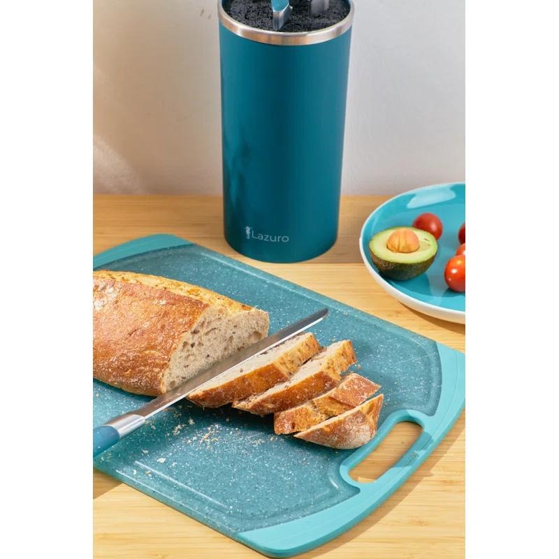 Lazuro Plastic Cutting Board for Kitchen - Reversible Durable Kitchen Cutting Board. Chopping Board for Meat, Fruits, Vegetables. Easy Grip Handle Border. Dishwasher Safe, BPA Free.