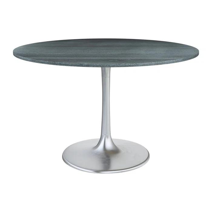 Zuo Hospitality Round Marble Top Metal Base Dining Table