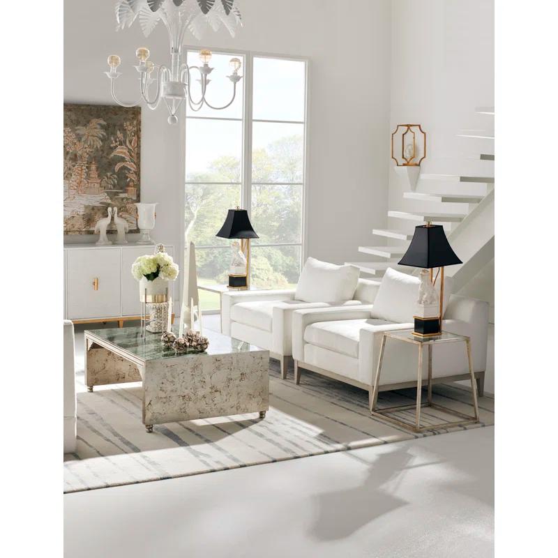 Chelsea House Bauhaus Glass Top End Table