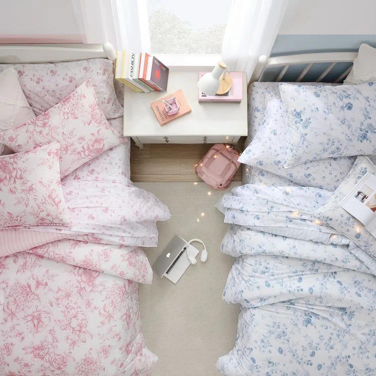 Laura Ashley Evie Laura Ashley Blue Cotton Comforter Reversible Set