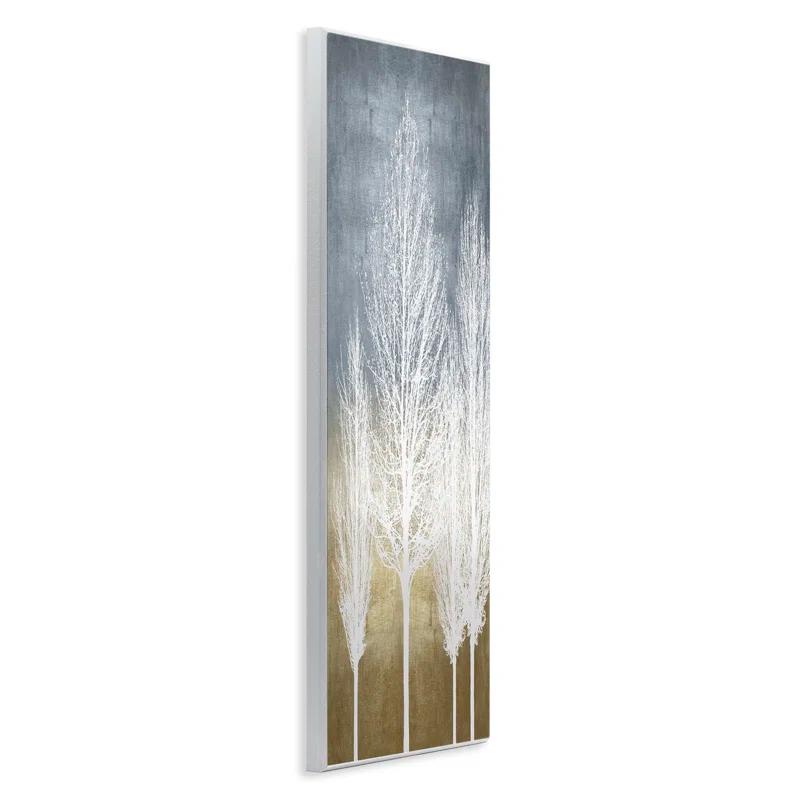 Stupell Industries Tall Tree Silhouettes Abstract White Forest Over Pattern by - Graphic Art | Wayfair