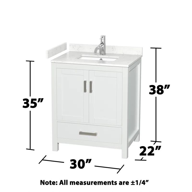 Wyndham Collection Sheffield 30" Freestanding Single Bathroom Vanity with Cultured Marble Top