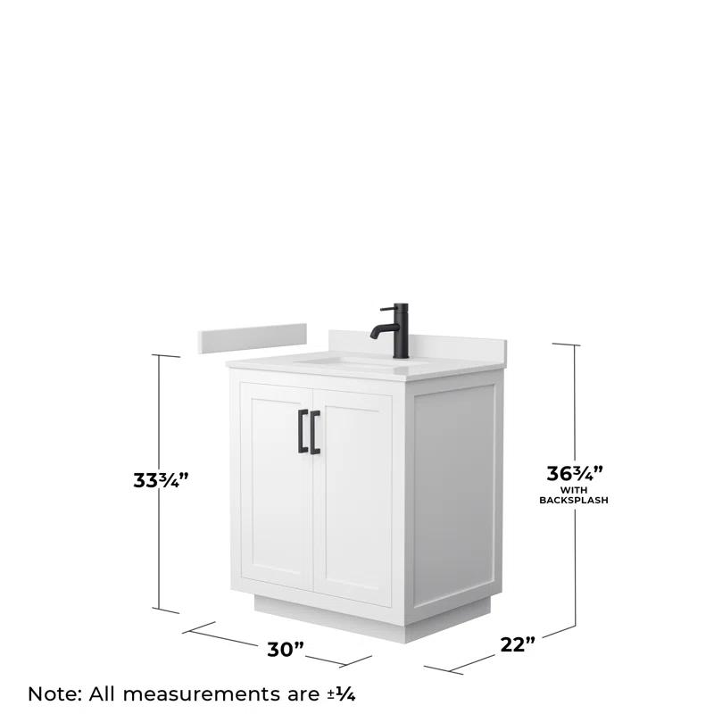 Wyndham Collection Miranda 30" Freestanding Single Bathroom Vanity with Cultured Marble Top