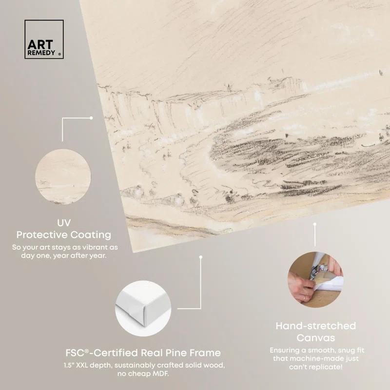 Art Remedy Sea Coast Scene 19th Century Canvas Coastal Classic Art by Art Remedy