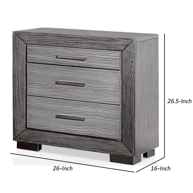 Benjara Reno 26'' W Solid Wood Nightstand