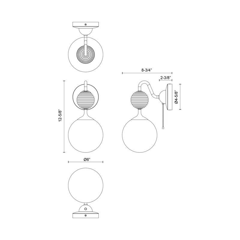 Alora Mood Celia Steel Armed Sconce