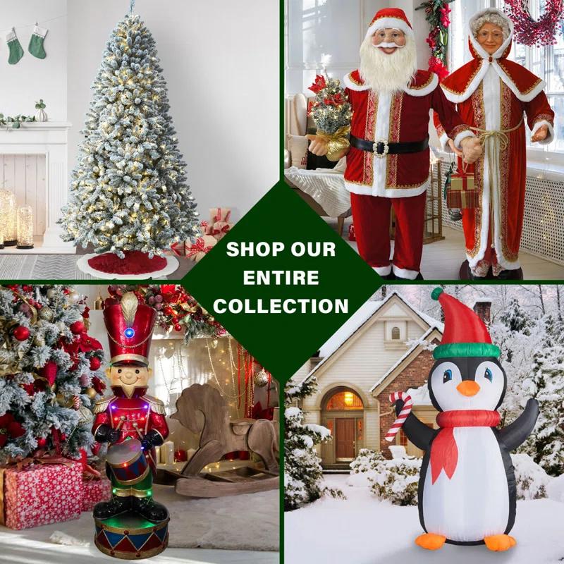 Fraser Hill Farm Fraser Hill Farm Flocked Snowy Pine Artificial Christmas Tree