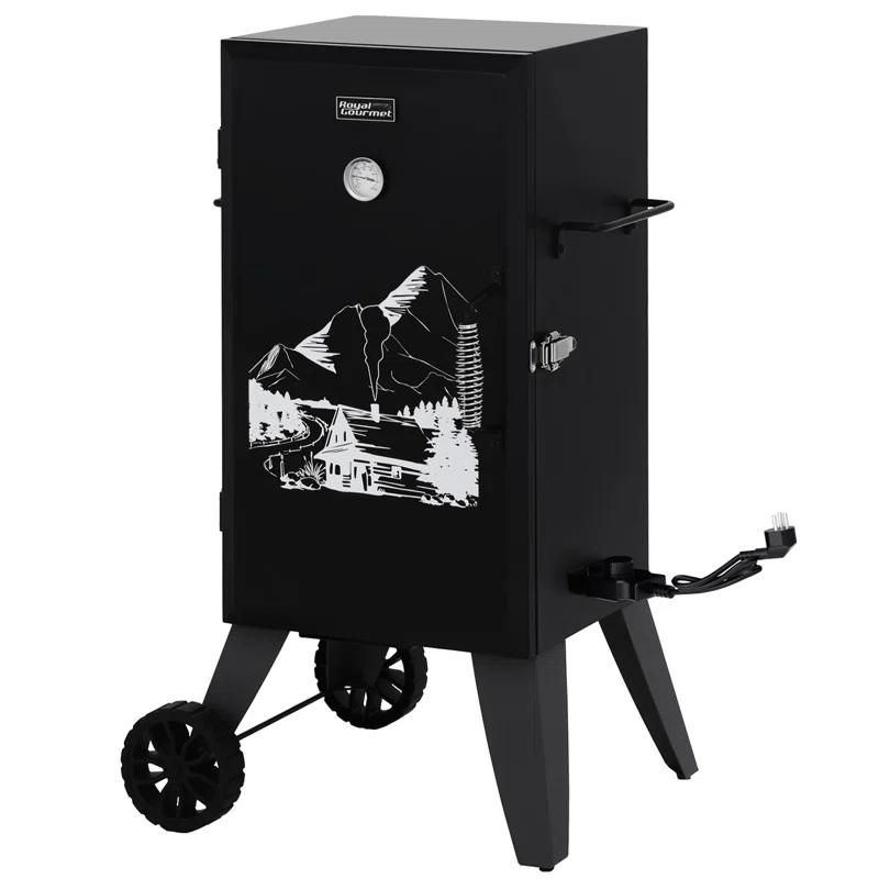 Royal Gourmet Royal Gourmet 28-Inch Analog Electric Smoker with 3 Cooking Grates, 1350W Output, Adjustable Temperature Control, Black