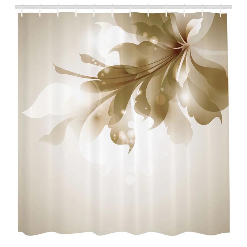 Ambesonne Floral Shower Curtain with Hooks Included
