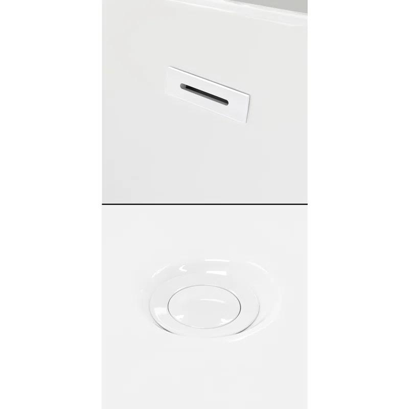 Wyndham Collection WCBTE652060SWATPPC Dorrit 60" x 32" Freestanding Soaking Acrylic Bathtub with Faucet