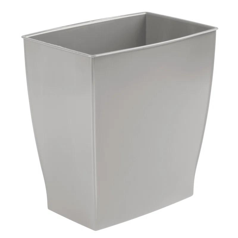 iDesign Mono BPA-Free Plastic Rectangular Waste Basket - 11.25" x 7.5" x 12", Gray
