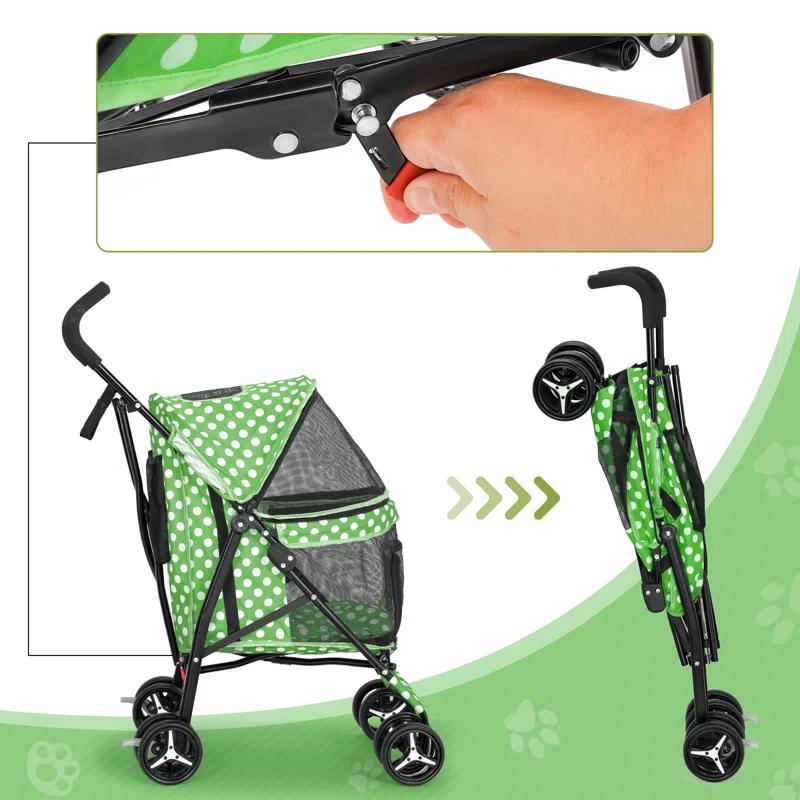 Magshion Pet Stoller Dog Cat Stoller Comfortable Lightweight Stroller With Adjustable Canopy