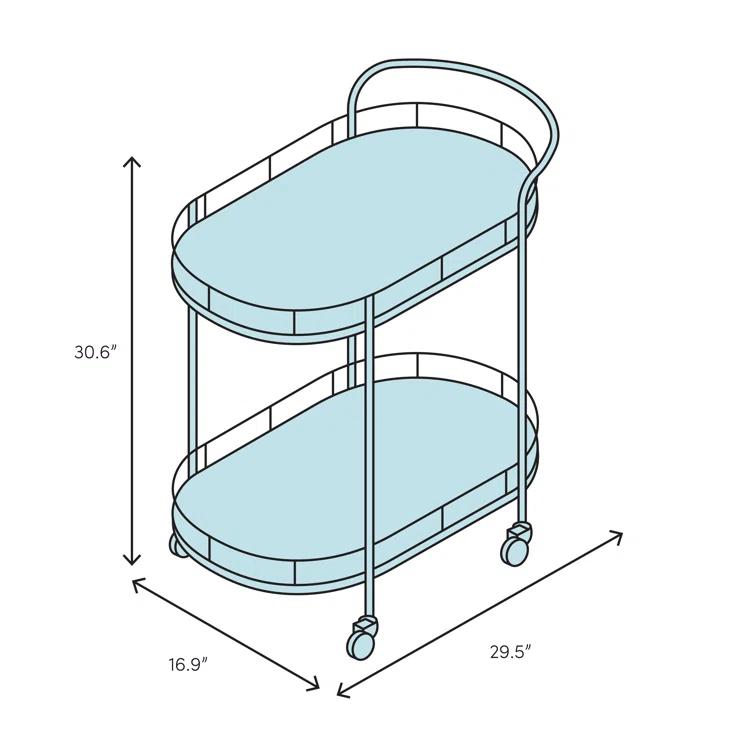 Lennon Acrylic Bar Trolley - Chrome - Safavieh