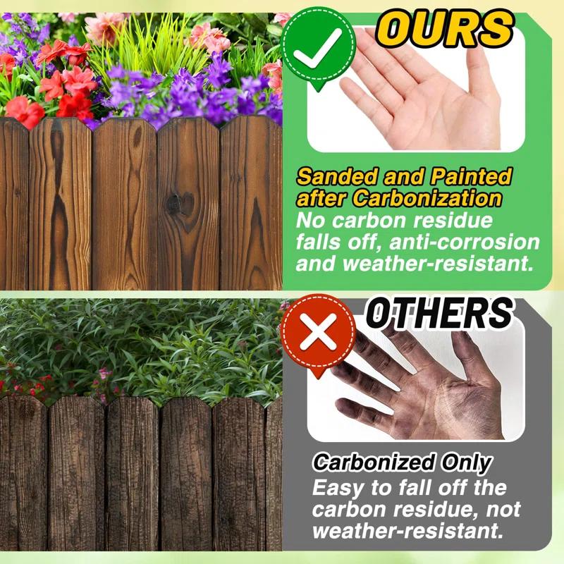 RAYNED LLC Wooden Garden Edging