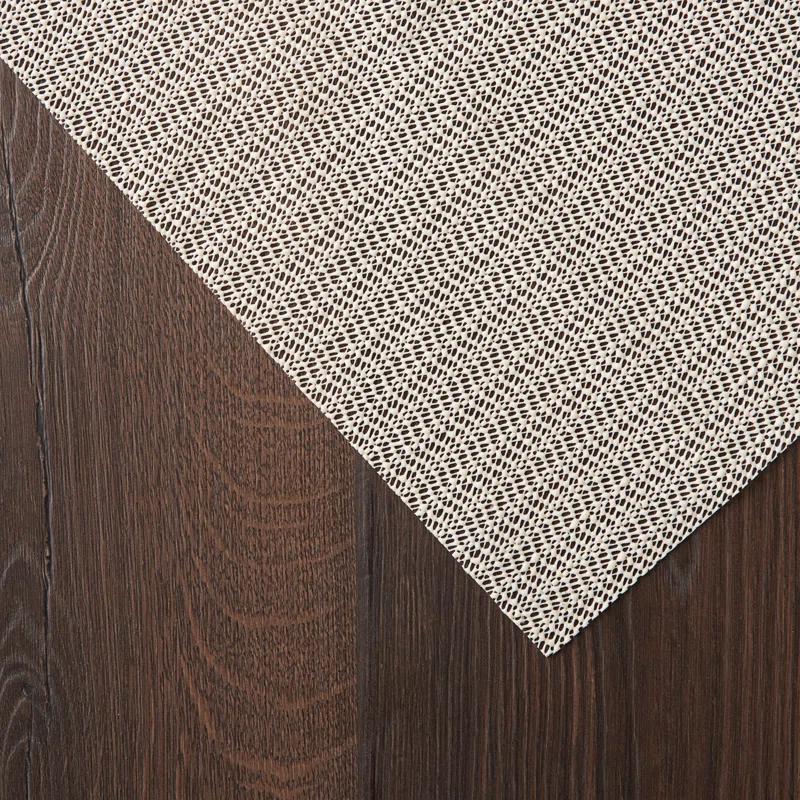 Ebern Designs Rectangle Shiftloc Solid Color Machine Made Polyester/Plastic/Acrylic Area Rug in Ivory