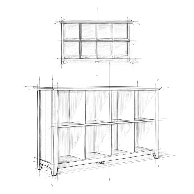 Simpli Home Acadian 57"W Solid Wood Storage Console Table