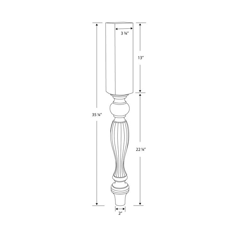 Architectural Products by Outwater L.L.C. Oak French Island Legs