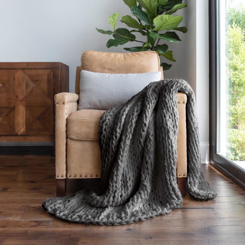 Handmade Chunky Knit Throw Blanket