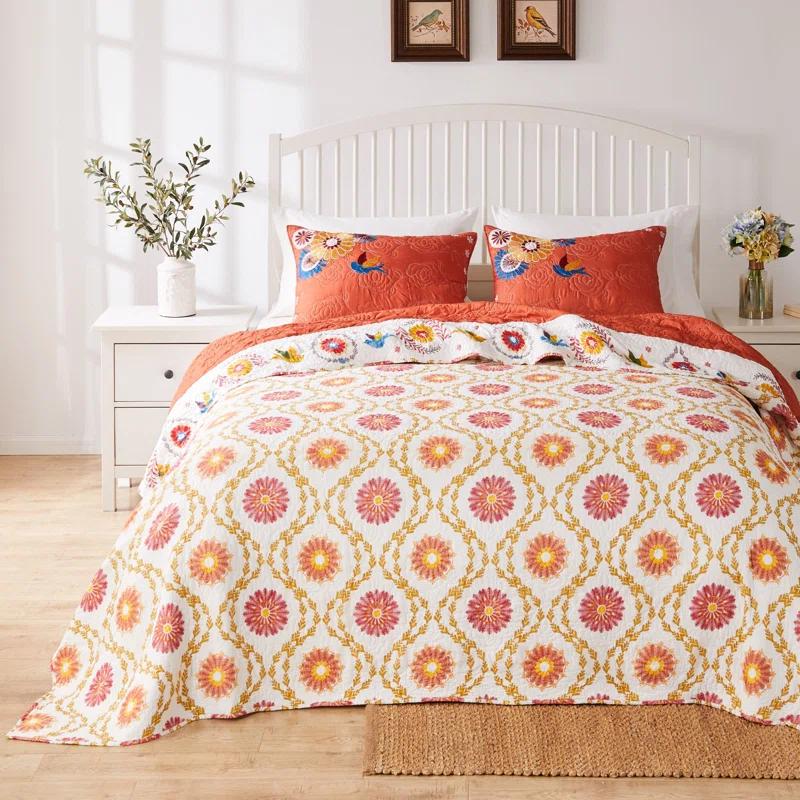 Barefoot Bungalow Topanga Floral Reversible Quilt Set & Reviews | Wayfair