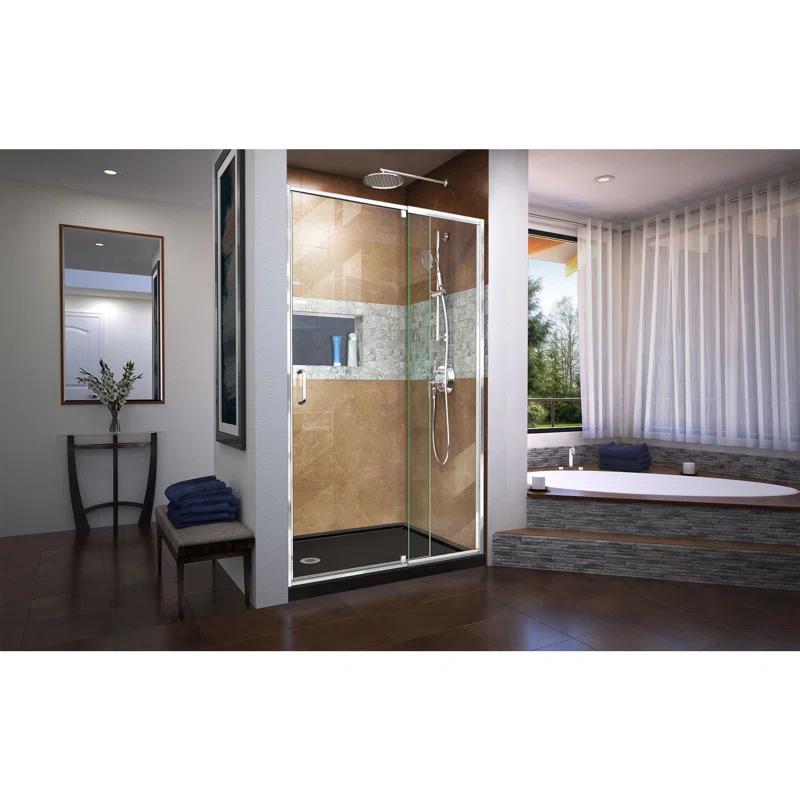 DreamLine SHDR-22487200-01 Flex 44" W x 72" H Pivot Semi-Frameless Pivot Shower Door with Clearmax Technology