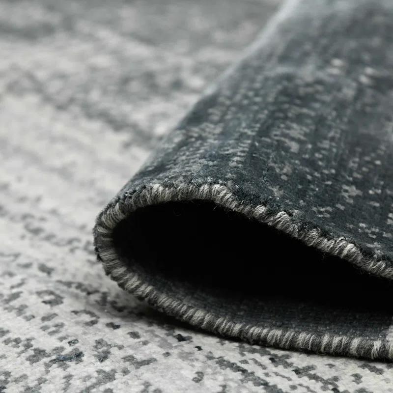 AMER Rugs Hermitage Empress Salon Black Hand-Knotted Wool/Viscose Area Rug