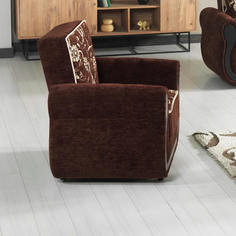 Darby Home Co Upholstered Convertible Sleeper Arm Chair with Storage