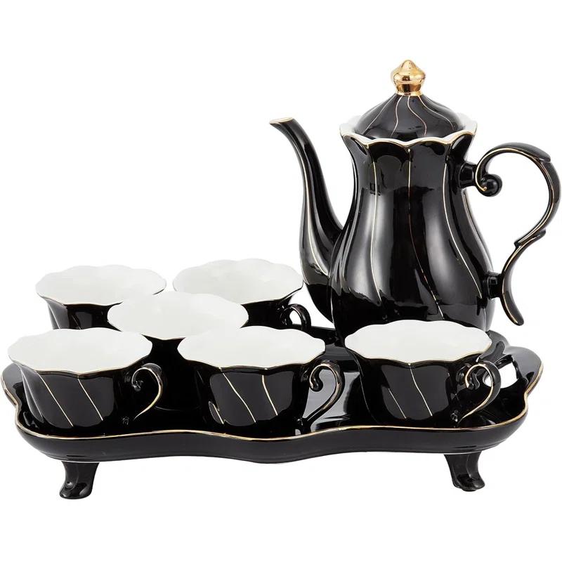 Ameriwood 14 pcs Tea Set of 6 with Tea Tray & Spoons